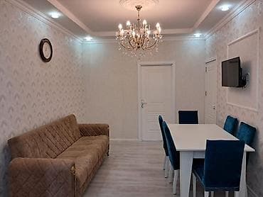 bakida ev kirayesi: Tam mebelli və texnikalı mənzil interyeri - Geniş, işıqlı zal: qonaq — 2