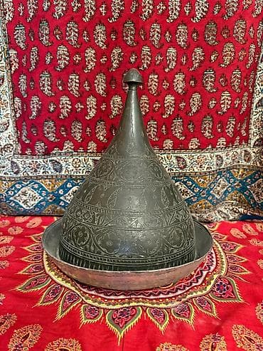 Misgər işi mis/tunc örtüklü qapaq və sinidən ibarət dəst - Material