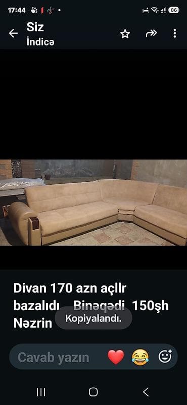 Divan 170 azn açllr bazalıdı Binəqədi 150şh Nəzrin lalafo.az -da Divan 170 azn açllr bazalıdı Binəqədi 150şh Nəzrin