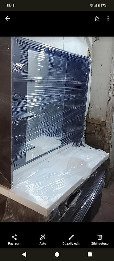 taxta yonan stanok: Bərbər/vizaj masası və güzgü modulu - Dəst: iri ölçülü güzgülü üst — 4