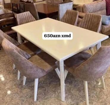 Yeni, Açılmayan, Dördbucaq masa, 6 stul