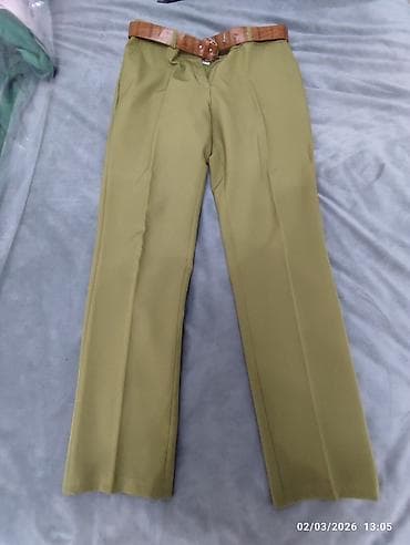 kəməri: NEVRA qadın şalvarı - Model: Klassik düz kəsim, ütü büzmələri və ön — 1