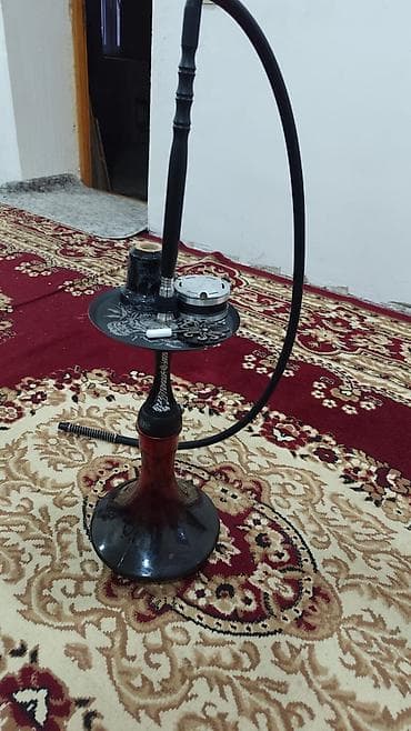 Nargilə dəsti - Klassik dizaynlı, qara-rəng ağırlıqlı nargilə