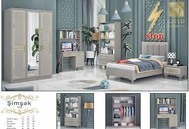 divan kreslo dəsti: Oğlan və qız üçün, Yeni, Təknəfərlik çarpayı, Yazı masası, Dolab, Tumba — 1