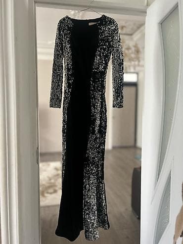 vilyur donlar: Qara ziyafət donu – payetli detallarla - Model: Uzun ziyafət/libas - — 2