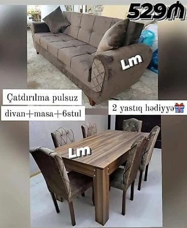 2020 metbex mebelleri: Yeni, Klassik divan, Qonaq otağı üçün, Açılmayan — 1