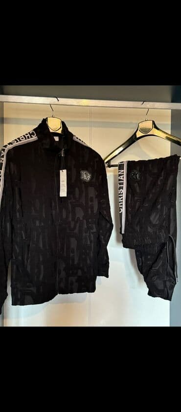 женские спортивные костюмы с стразами: Мужской спортивный костюм, Dior, S, цвет - Черный — 1