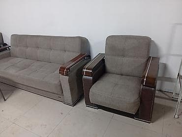 İşlənmiş, Di̇van-kravat, 2 kreslo, Bazalı, Açılan