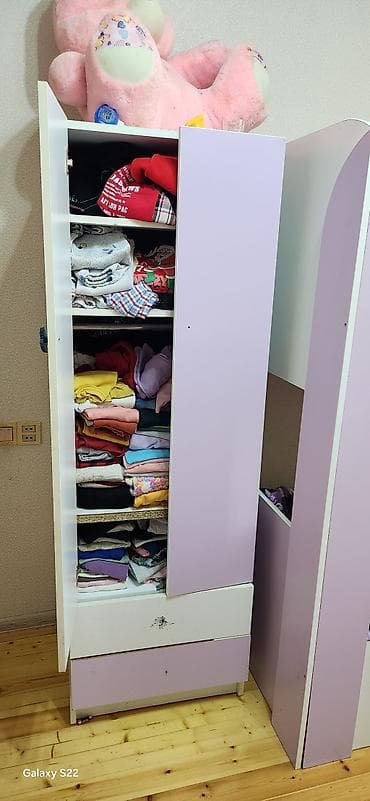 shkaf mebel: Oğlan və qız üçün, 2 təknəfərlik çarpayı, Dolab — 4