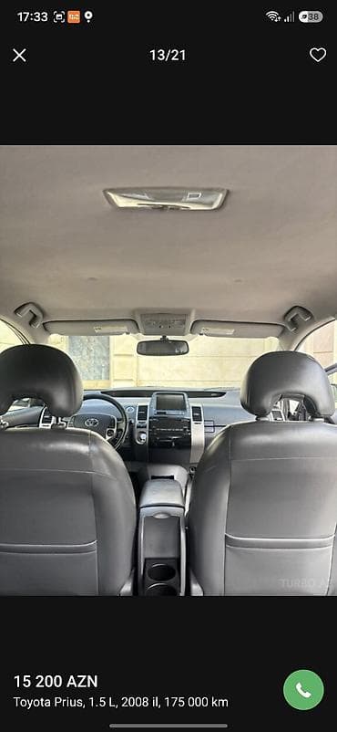 prius oturacaq: Toyota Prius: 1.5 l | 2008 il Hetçbek — 5