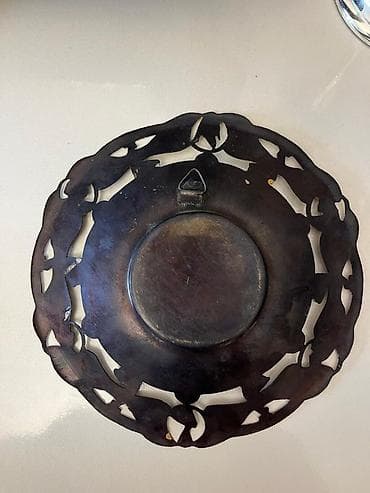 vitrin dekor: Misir üslubunda dekorativ metal boşqab - Material: oyma naxışlı metal — 2