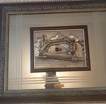 Tekstil: Dekorativ divar tablo-suvenir – Məkkə, Kəbə təsviri - Material — 1