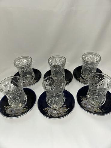 versace servis: Çay dəsti, rəng - Göy, Şüşə, 6 nəfərlik — 1