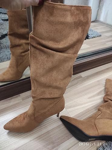 Çəkmələr: Uzunboğaz, Ölçü: 38, rəng - Qəhvəyi, Yeni — 4