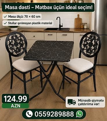 modern metbex mebelleri: Mətbəx üçün, Yeni, Qatlanan, Kvadrat masa — 8