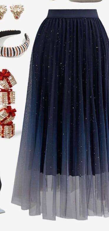 ağ qadın ətəkləri: Yubka tezedi. 30m alinib. garadi uzeri tul astari pariltili parcadan — 1