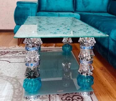 стеклянный обеденный стол: Прямой стол, Нераскладной, Без колесиков, Стекло — 2