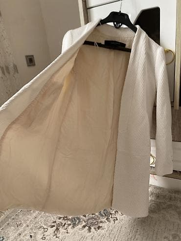Üst geyimi: ZARA Basic Collection qadın jaketi - Rəng: krem/bozax fonlu açıq bej — 3