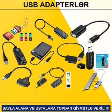Аксессуары для ПК: Usb adapterlər sayla alana və ustalara topdan qi̇ymətlə veri̇li̇r! — 1
