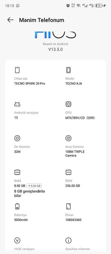 philips xenium 9@9h: Tecno Spark 20 Pro, 256 GB, rəng - Yaşıl — 3