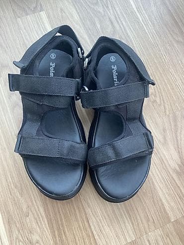 polad sep: Qara rəngli unisex sandallar - Model: Polaris yazısı görünür - Rəng — 2