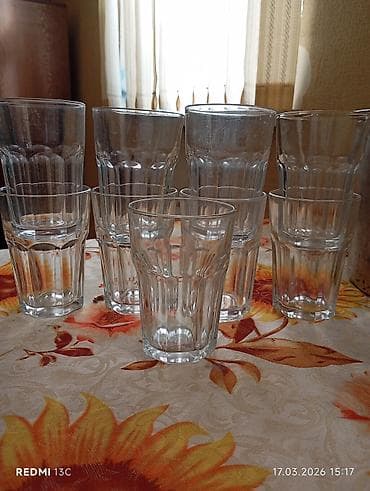 Stəkanlar, Şüşə, 8 ədədli dəst, 250 ml