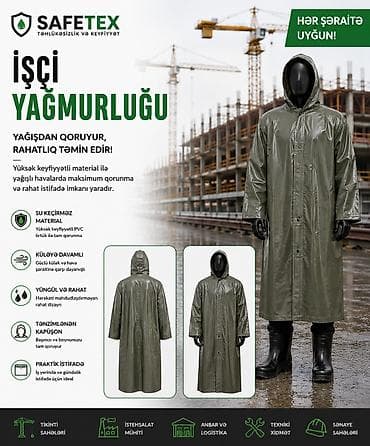 Üst geyimləri: Safetex işçi yağmurluğu Su keçirməz, rahat və etibarlı qorunma üçün — 3