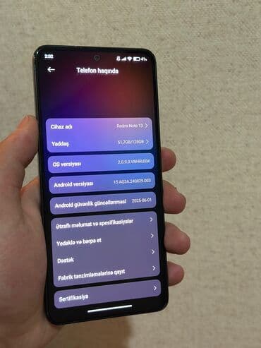 akkumlyator qiymeti: Xiaomi 13, 8 ГБ, цвет - Черный, 
 Отпечаток пальца, Face ID — 4