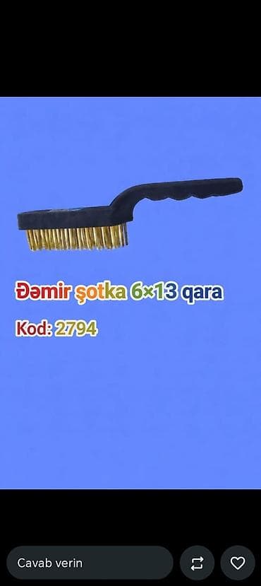 Dəmir şotka 6×13 – qara Kod: 2794 - Sərt metal (məs: pas, boya