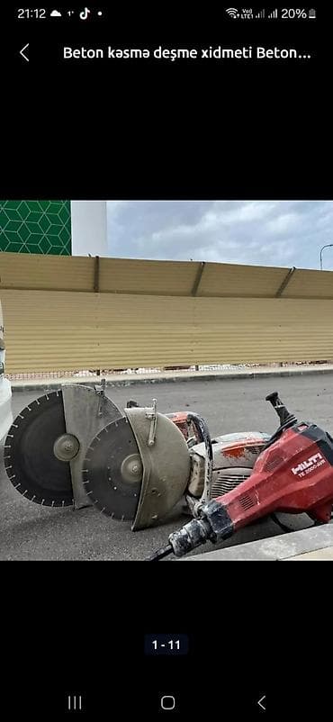 plastik pencere gence: Beton kəsmə beton deşmə xidməti Karot - HILTI DD 200 / 350 ilə 25 ° — 6