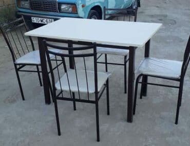 toxunma saplar satisi: Yeni, Dördbucaq masa, 4 stul, Açılmayan, Stullar ilə, Həsir toxunuşlu, Azərbaycan — 4