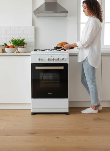 qaz peçləri: Plitə Simfer, Qarışıq, Ayrıca dayanan, 3 gözlü, Yeni — 1