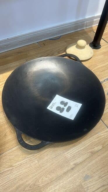 набор казанов викалина: Döküm poladdan geniş səthli “sac”/qazanucu – açıq havada və mətbəxdə — 2