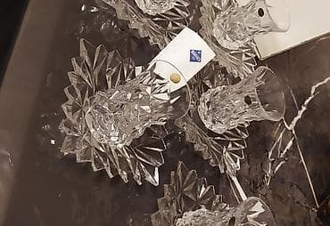 Çay dəsti, rəng - Ağ, Xrustal, Bohemia, Çexiya — 2