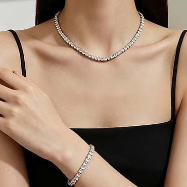 bil: Zircon daşlı tennis dəsti – boyunbağı və bilərzik+ barxat qutu -qiymət — 6