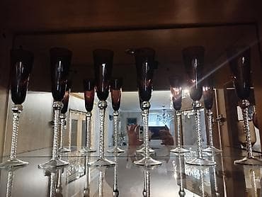 Dekorativ,uzun ayaqlı kristalvari naxışlı,bordo rəng tonlu,qədimi 6