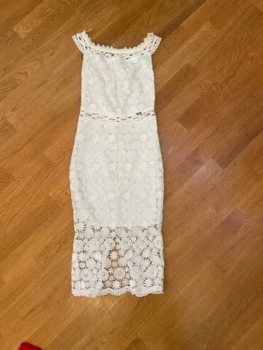 женские платья из вискозы: Qadın geyimləri dəsti – 4 ədəd paltar 1) Ağ-qara xallı yay paltarı - — 3