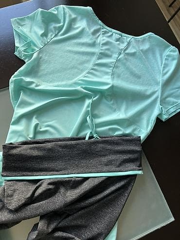 dest geyim: Qadınlar üçün idman dəsti – OYSHO Fitness - Dəst: açıq firuzəyi — 3