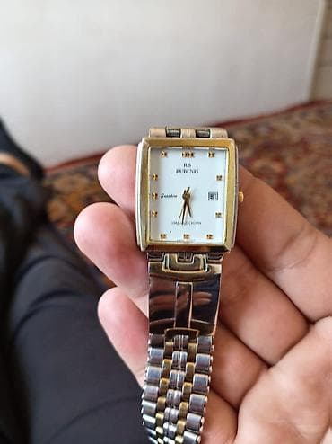 telofon saat: Rubines qol Saatı 18k gold crown swiss saphire 24,k gold plated Əla — 1
