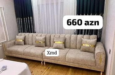 divan ucuz: Möhkəm karkaslı, yumşaq oturacaq və arxa hissəyə malik uzun 3-4 — 1