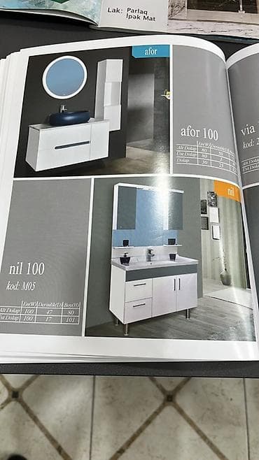 Dolablar: Banyo mebel dəstləri – 100 sm modellər 1) Apel 100 (kod: 3190) - Alt — 8
