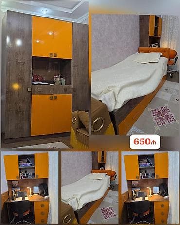 karaca az: 650₼ gənc yataq mebeli 2carpayı 2yazı masası bir dolab Badamdar 1848 — 1