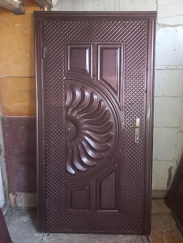 giriş qapisi: Blok üçün İşlənmiş Giriş qapısı 100x210 sm Petlə ilə, Ödənişli quraşdırma, Ödənişli çatdırılma — 1
