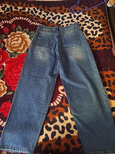 Şalvarlar: Geniş kəsimli cins şalvar -Ölçü: 29 - Rəng: klassik mavi denim — 2