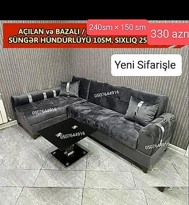 gənc dəsti: Künc divan, Yeni, Açılan, Bazalı, Parça, Şəhərdaxili pulsuz çatdırılma — 3