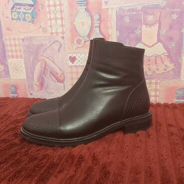 dəri qadın botilyonu: Ölçü: 37.5, rəng - Qara, İşlənmiş — 1