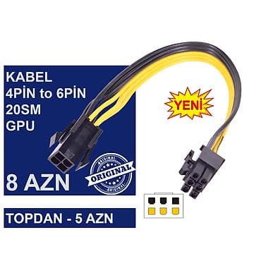 Masaüstü kompüterlər və komponentlər: Kabellər "4/8/24pin/MOLEX CPU/MB Original" MƏHSULLAR TAM ORİGİNALDIR — 10