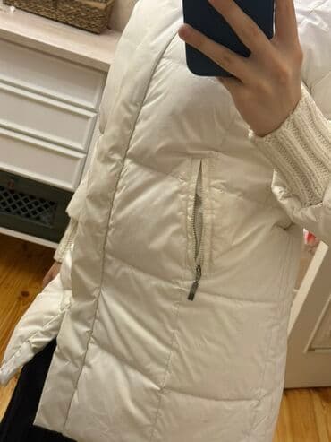 qabarıq qadın tolstovkaları: Ağ rəngli qadın pufik palto - Rəng: qırıq ağ/ivori - Model: uzun — 4