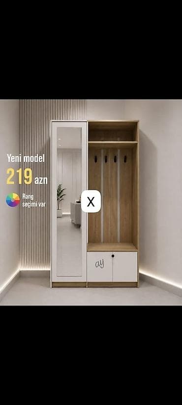 Dəhliz üçün çoxfunksiyalı portmanto – yeni model. - Geniş güzgülü — 1
