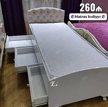 stellaj nədir: Təknəfərlik çarpayı, Matras ilə, Siyirməli — 1